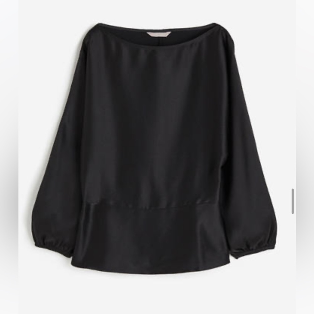H&M creped satin boatneck blouse, size small